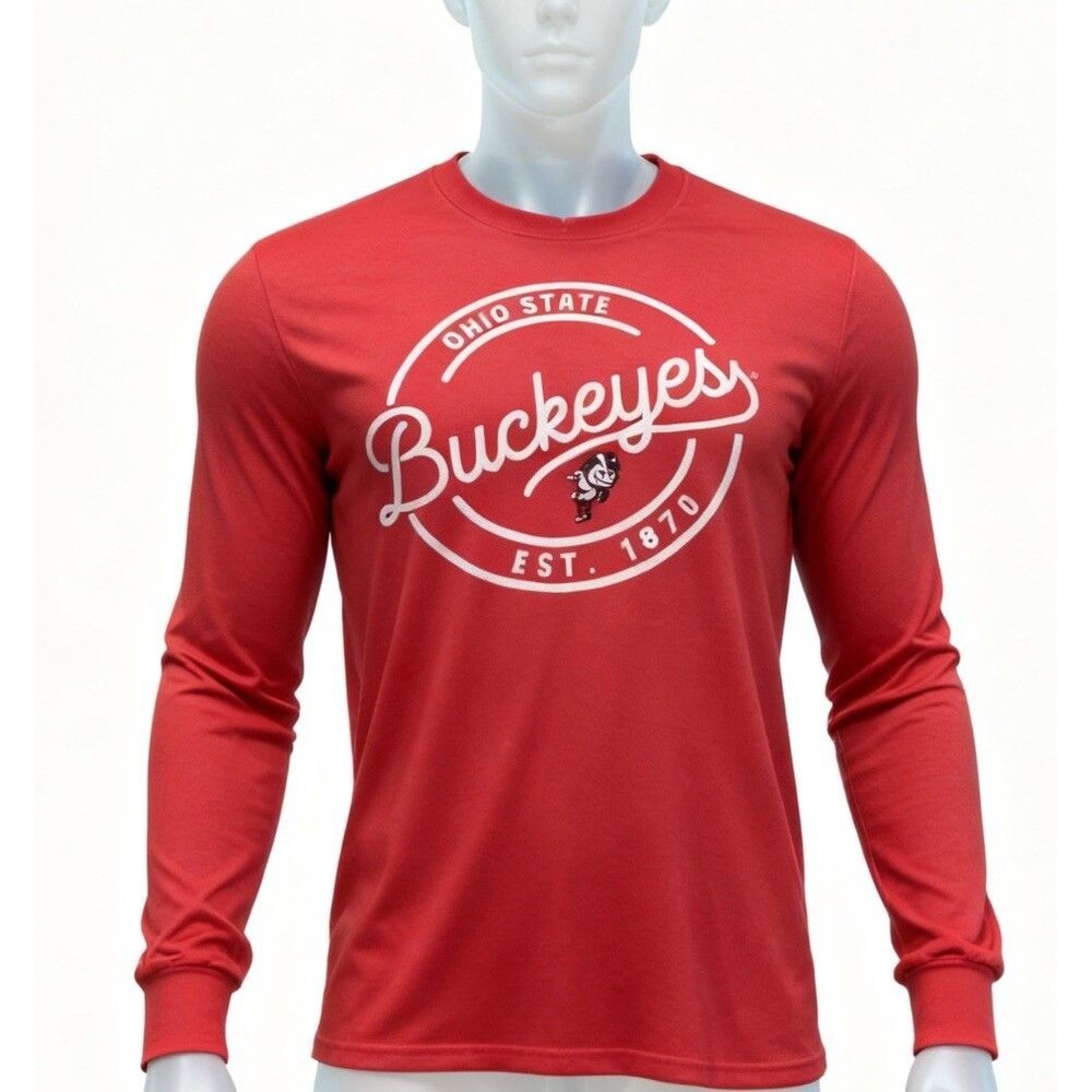 Gameday Couture Men's Medium M Ohio State Buckeyes Long Sleeve Red Graphic Tee